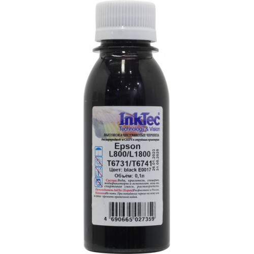 Чернила InkTec <E0017 Black 100мл> для Epson L800/<wbr>L1800 Чернила InkTec <E0017 Black 100мл> для Epson L800/<wbr>L1800