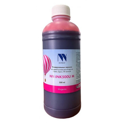 Чернила NV PRINT универсальные на водной основе NV-INK500UM для аппаратов Canon/<wbr>Epson/<wbr>НР/<wbr>Lexmark (500 ml) Magenta Чернила NV PRINT универсальные на водной основе NV-INK500UM для аппаратов Canon/<wbr>Epson/<wbr>НР/<wbr>Lexmark (500 ml) Magenta