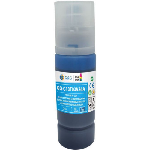Чернила G&G GG-C13T03V24A 101C голубой70мл для Epson L4150/<wbr>L4160/<wbr>L6160/<wbr>L6170 Чернила G&G GG-C13T03V24A 101C голубой70мл для Epson L4150/<wbr>L4160/<wbr>L6160/<wbr>L6170