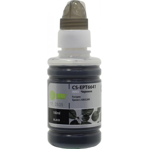 Чернила Cactus CS-EPT6641 Black для Epson L100/<wbr>L200 (100мл) Чернила Cactus CS-EPT6641 Black для Epson L100/<wbr>L200 (100мл)