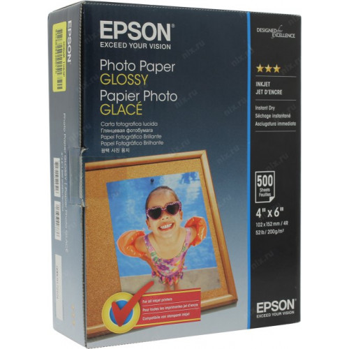 EPSON S042549 бумага Glossy Photo Paper (100x150мм, 500 листов,200 г/<wbr>м2) EPSON S042549 бумага Glossy Photo Paper (100x150мм, 500 листов,200 г/<wbr>м2)
