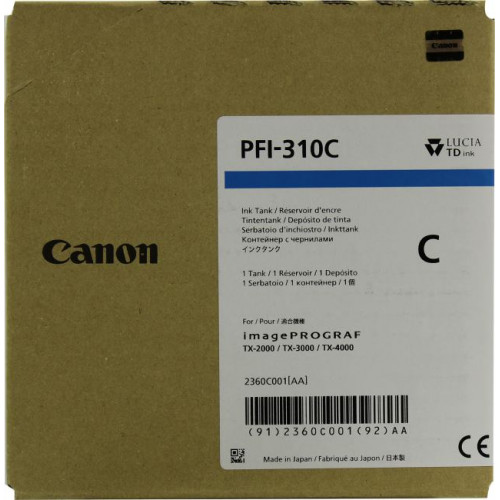 Чернильница Canon PFI-310C Cyan для TX-2000/<wbr>TX-3000/<wbr>TX-4000 Чернильница Canon PFI-310C Cyan для TX-2000/<wbr>TX-3000/<wbr>TX-4000