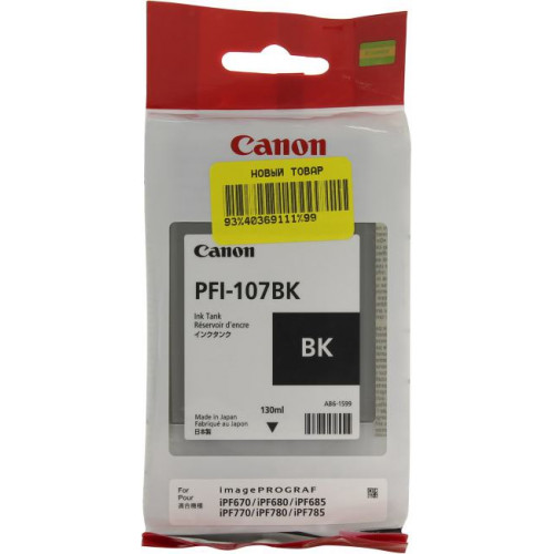 Чернильница Canon PFI-107BK Black для iPF670/<wbr>680/<wbr>685/<wbr>770/<wbr>780/<wbr>785 Чернильница Canon PFI-107BK Black для iPF670/<wbr>680/<wbr>685/<wbr>770/<wbr>780/<wbr>785