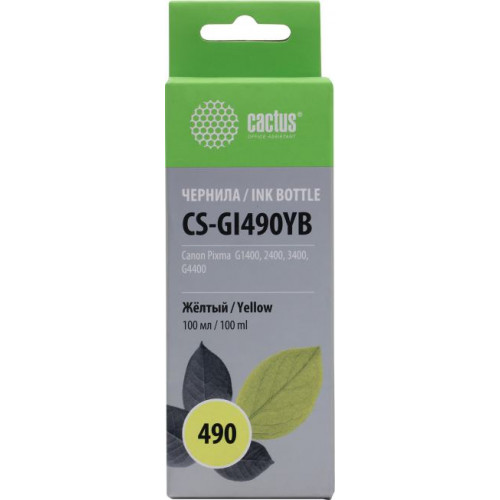 Чернила Cactus CS-GI490YB Yellow для Canon Pixma G1400/<wbr>G2400/<wbr>G3400/<wbr>G4400 (100мл) Чернила Cactus CS-GI490YB Yellow для Canon Pixma G1400/<wbr>G2400/<wbr>G3400/<wbr>G4400 (100мл)