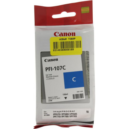 Чернильница Canon PFI-107C Cyan для iPF670/<wbr>680/<wbr>685/<wbr>770/<wbr>780/<wbr>785 Чернильница Canon PFI-107C Cyan для iPF670/<wbr>680/<wbr>685/<wbr>770/<wbr>780/<wbr>785