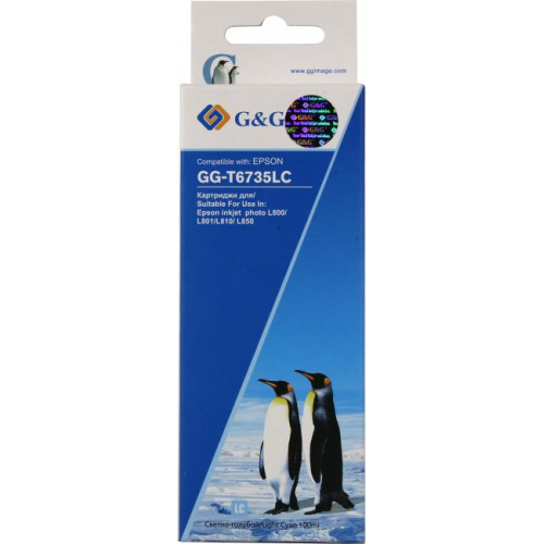 Чернила G&G GG-T6735LC Light Cyan для Epson L800/<wbr>801/<wbr>810/<wbr>850 Чернила G&G GG-T6735LC Light Cyan для Epson L800/<wbr>801/<wbr>810/<wbr>850