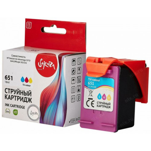 SIC2P11AE Sakura C2P11AE (№651 Tri-colour) для HP DeskJet Ink Advantage триколор, 11 мл. SIC2P11AE Sakura C2P11AE (№651 Tri-colour) для HP DeskJet Ink Advantage триколор, 11 мл.