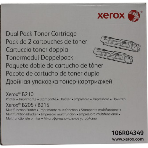 Тонер-картридж XEROX 106R04349 2-pack для B205/<wbr>210/<wbr>215 Тонер-картридж XEROX 106R04349 2-pack для B205/<wbr>210/<wbr>215