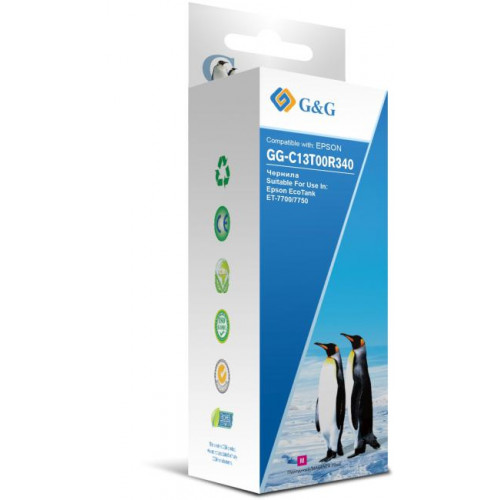 Чернила G&G GG-C13T00R340 пурпурный70мл для Epson EcoTank 7700/<wbr>7750 Чернила G&G GG-C13T00R340 пурпурный70мл для Epson EcoTank 7700/<wbr>7750
