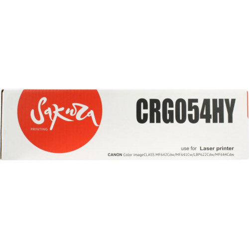 SACRG054HY Картридж SAKURA CRG054HY для Canon i-SENSYS LBP 621Cw/<wbr> 623Cdw, MF 641Cw/<wbr> 643Cdw/<wbr> 645Cx, желтый, 2300 к. SACRG054HY Картридж SAKURA CRG054HY для Canon i-SENSYS LBP 621Cw/<wbr> 623Cdw, MF 641Cw/<wbr> 643Cdw/<wbr> 645Cx, желтый, 2300 к.