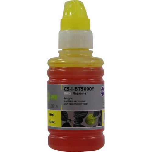 Чернила Cactus CS-I-BT5000Y Yellow для Brother MFC-T800W, DCP-T300/<wbr>T500W/<wbr>T700W (100мл) Чернила Cactus CS-I-BT5000Y Yellow для Brother MFC-T800W, DCP-T300/<wbr>T500W/<wbr>T700W (100мл)