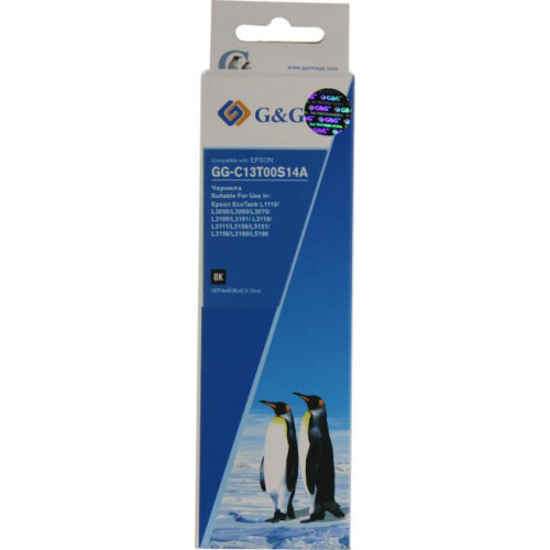 Чернила G&G GG-C13T00S14A Black (70мл) для EPS L1110/<wbr>3100/<wbr>3101/<wbr>3110/<wbr>3111/<wbr>3150/<wbr>3151/<wbr>3160/<wbr>5190 Чернила G&G GG-C13T00S14A Black (70мл) для EPS L1110/<wbr>3100/<wbr>3101/<wbr>3110/<wbr>3111/<wbr>3150/<wbr>3151/<wbr>3160/<wbr>5190