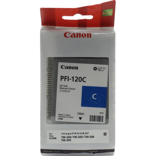 Чернильница Canon PFI-120C Cyan для TM-200/<wbr>205/<wbr>300/<wbr>305 Чернильница Canon PFI-120C Cyan для TM-200/<wbr>205/<wbr>300/<wbr>305