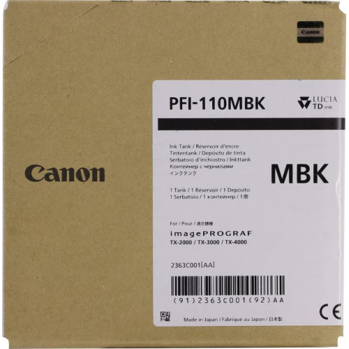 Картридж Canon PFI-110MBK Matte Black для iPF TX-2000/<wbr>3000/<wbr>4000 Картридж Canon PFI-110MBK Matte Black для iPF TX-2000/<wbr>3000/<wbr>4000