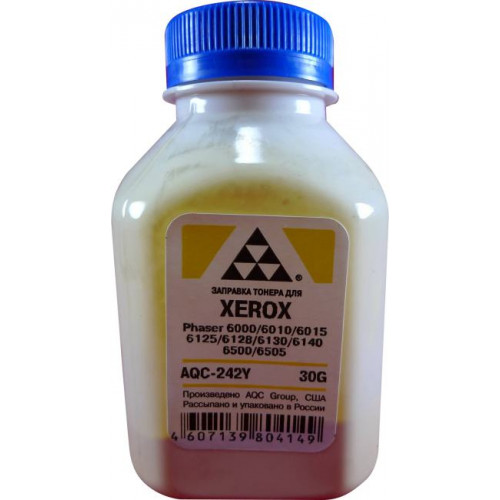 AQC-242Y Тонер XEROX Phaser 6000/<wbr>6010/<wbr>6015/<wbr>6125/<wbr>6128/<wbr>6130/<wbr>6140/<wbr>6500/<wbr>6505 Yellow (фл. 30г) AQC-США фас.Россия AQC-242Y Тонер XEROX Phaser 6000/<wbr>6010/<wbr>6015/<wbr>6125/<wbr>6128/<wbr>6130/<wbr>6140/<wbr>6500/<wbr>6505 Yellow (фл. 30г) AQC-США фас.Россия