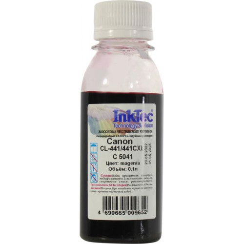 Чернила InkTec <C5041 Magenta 100мл> для Canon CL-441/<wbr>441CXL Чернила InkTec <C5041 Magenta 100мл> для Canon CL-441/<wbr>441CXL