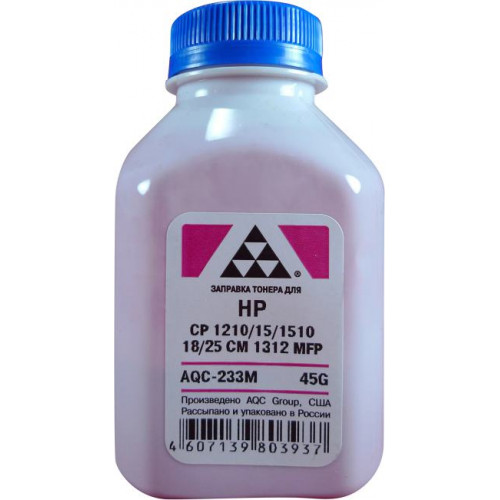AQC-233M Тонер для картриджей CB543A/<wbr>CE323A/<wbr>CF213A Magenta (фл. 45г) AQC-США фас.Россия AQC-233M Тонер для картриджей CB543A/<wbr>CE323A/<wbr>CF213A Magenta (фл. 45г) AQC-США фас.Россия