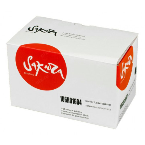 SA106R01604 Картридж SAKURA 106R01604 для Xerox Phaser 6500/<wbr>Workcenter 6505, черный, 3000 к. SA106R01604 Картридж SAKURA 106R01604 для Xerox Phaser 6500/<wbr>Workcenter 6505, черный, 3000 к.