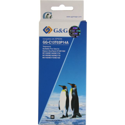 Чернила G&G GG-C13T03P14A Black (140мл) для EPS M1100/<wbr>1120/<wbr>1140/<wbr>1170/<wbr>1180/<wbr>2140/<wbr>2170/<wbr>3140/<wbr>3170/<wbr>3180 Чернила G&G GG-C13T03P14A Black (140мл) для EPS M1100/<wbr>1120/<wbr>1140/<wbr>1170/<wbr>1180/<wbr>2140/<wbr>2170/<wbr>3140/<wbr>3170/<wbr>3180