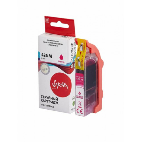 SI4558B001 Sakura 4558B001 (426 M) для Canon PIXMA iP4840;MG5140/<wbr>5240/<wbr>6140/<wbr>8140, пурпурный, 8,4 мл., 650 к. SI4558B001 Sakura 4558B001 (426 M) для Canon PIXMA iP4840;MG5140/<wbr>5240/<wbr>6140/<wbr>8140, пурпурный, 8,4 мл., 650 к.