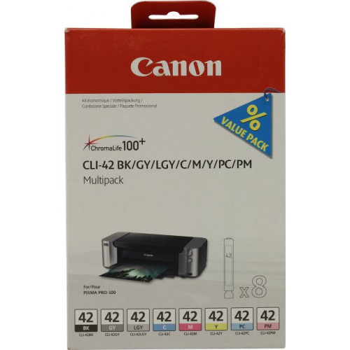 Чернильницы Canon Multipack CLI-42 BK/<wbr>GY/<wbr>LGY/<wbr>C/<wbr>M/<wbr>Y/<wbr>PC/<wbr>PM для PIXMA PRO-100 Чернильницы Canon Multipack CLI-42 BK/<wbr>GY/<wbr>LGY/<wbr>C/<wbr>M/<wbr>Y/<wbr>PC/<wbr>PM для PIXMA PRO-100