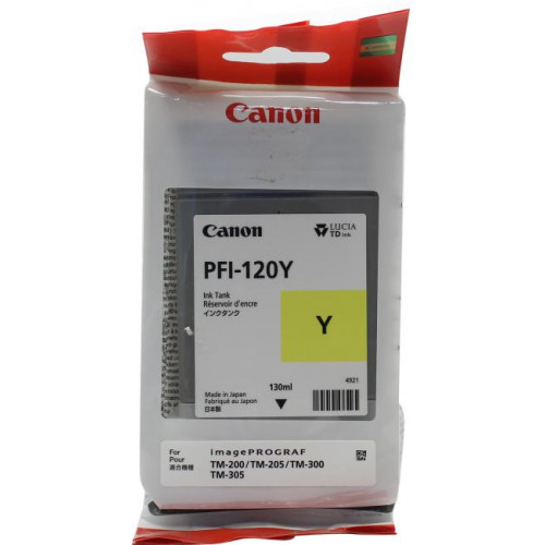 Чернильница Canon PFI-120Y Yellow для TM-200/<wbr>205/<wbr>300/<wbr>305 Чернильница Canon PFI-120Y Yellow для TM-200/<wbr>205/<wbr>300/<wbr>305