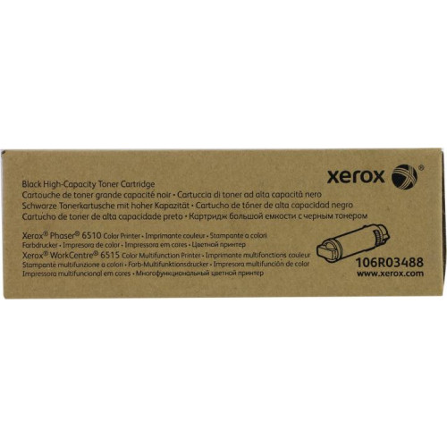 Тонер-картридж XEROX 106R03488 Black для Phaser 6510, WorkCentre 6515 (повышенной ёмкости) Тонер-картридж XEROX 106R03488 Black для Phaser 6510, WorkCentre 6515 (повышенной ёмкости)