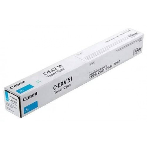 C-EXV51 C Тонер CANON C-EXV51 C голубой, 60 000 страниц C-EXV51 C Тонер CANON C-EXV51 C голубой, 60 000 страниц